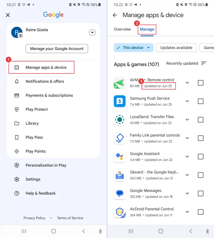 check when an app was last installed on Android